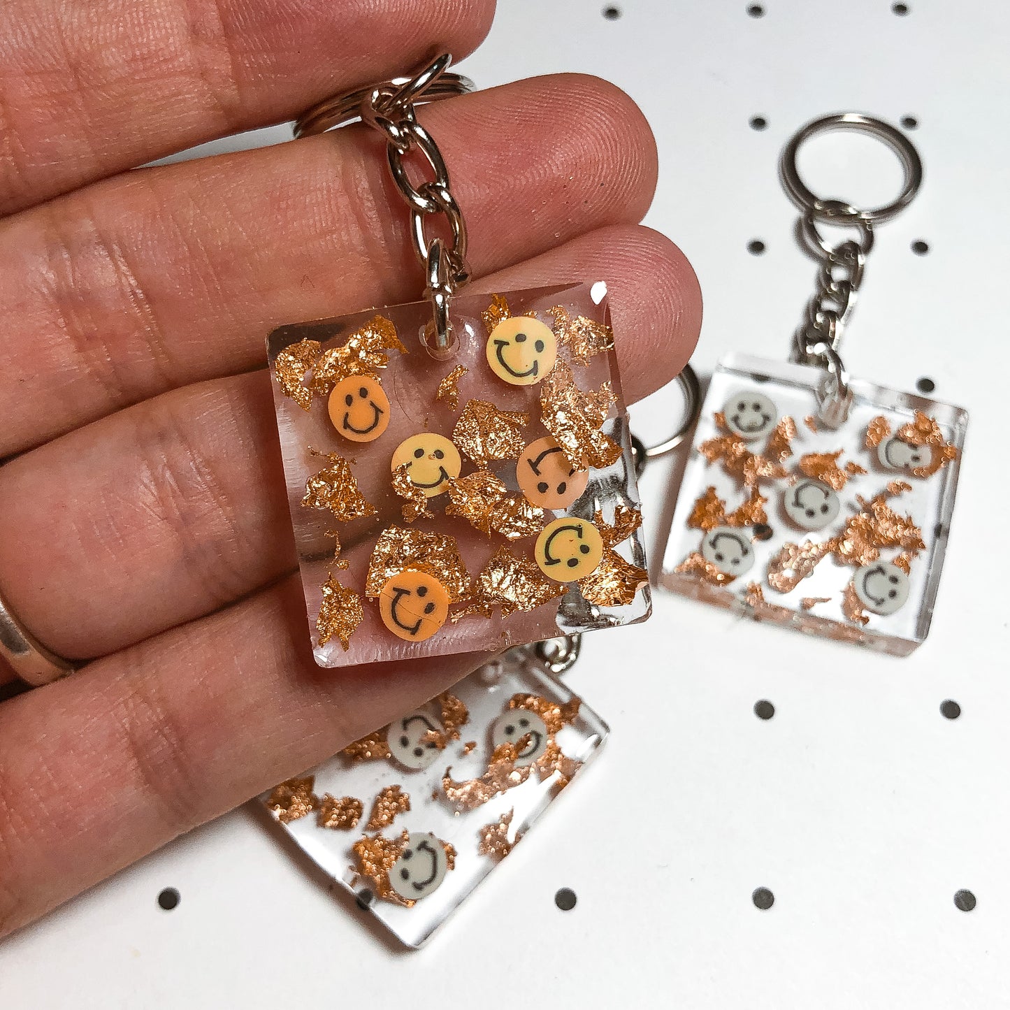 Orange/White Keychain