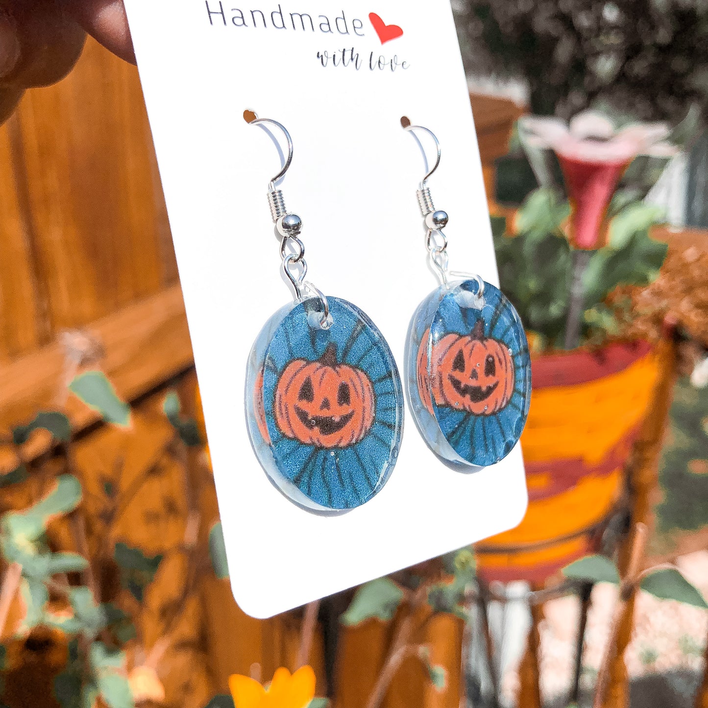 Blue Pumpkin Dangles as