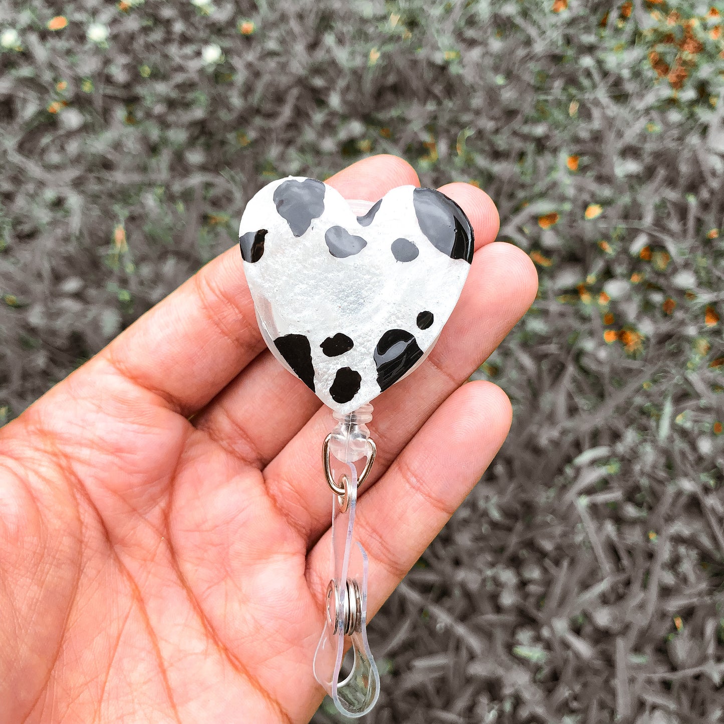 Cow Print Badge Reel