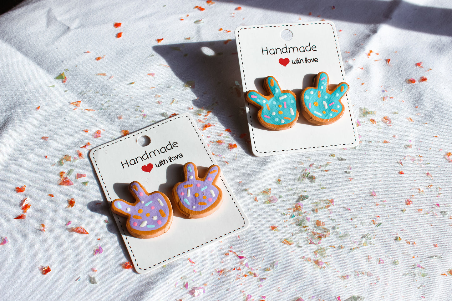 Blue Easter Cookie Studs