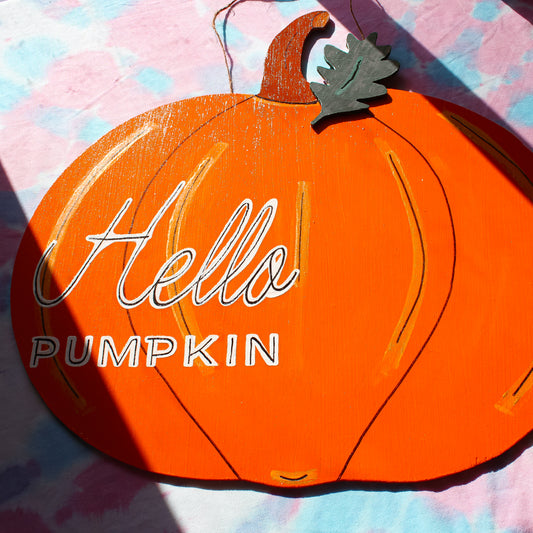 Hello Pumpkin Door Hanger/Yard Stake