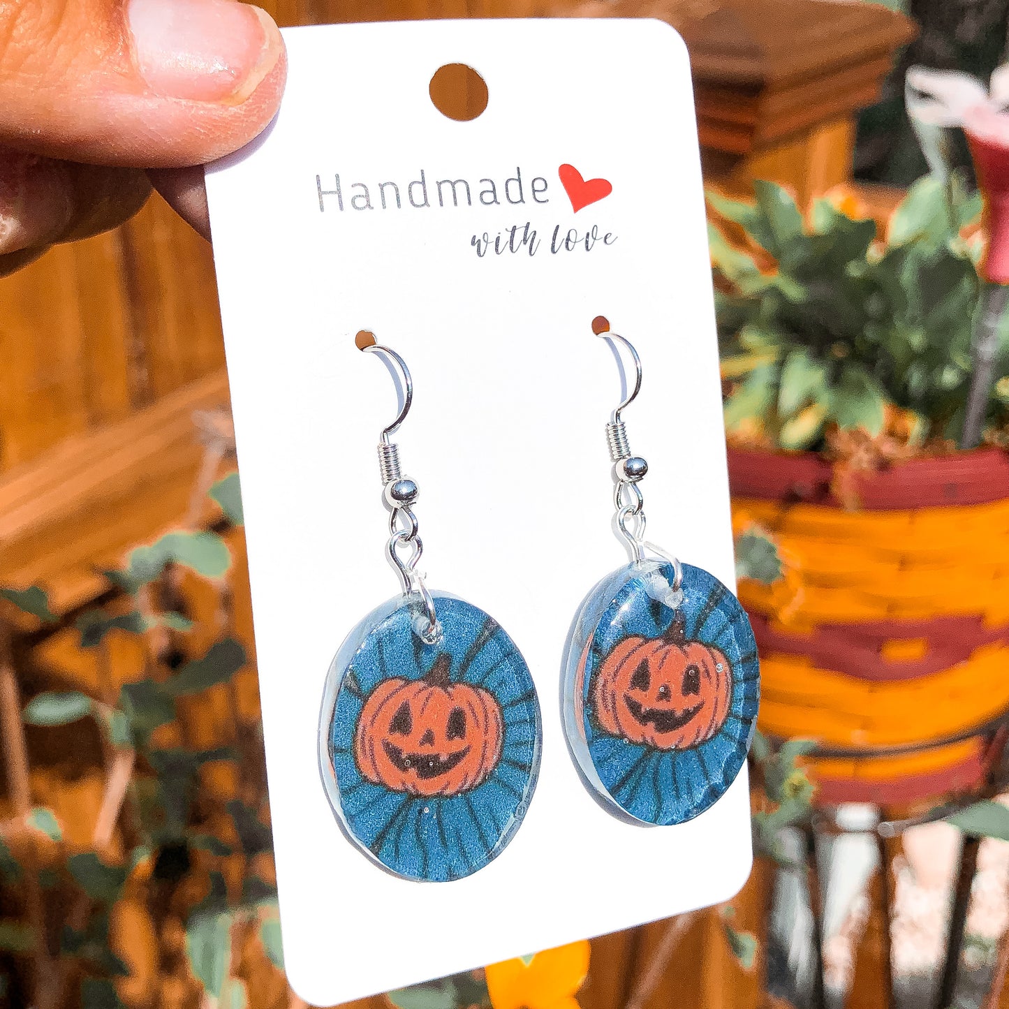 Blue Pumpkin Dangles as