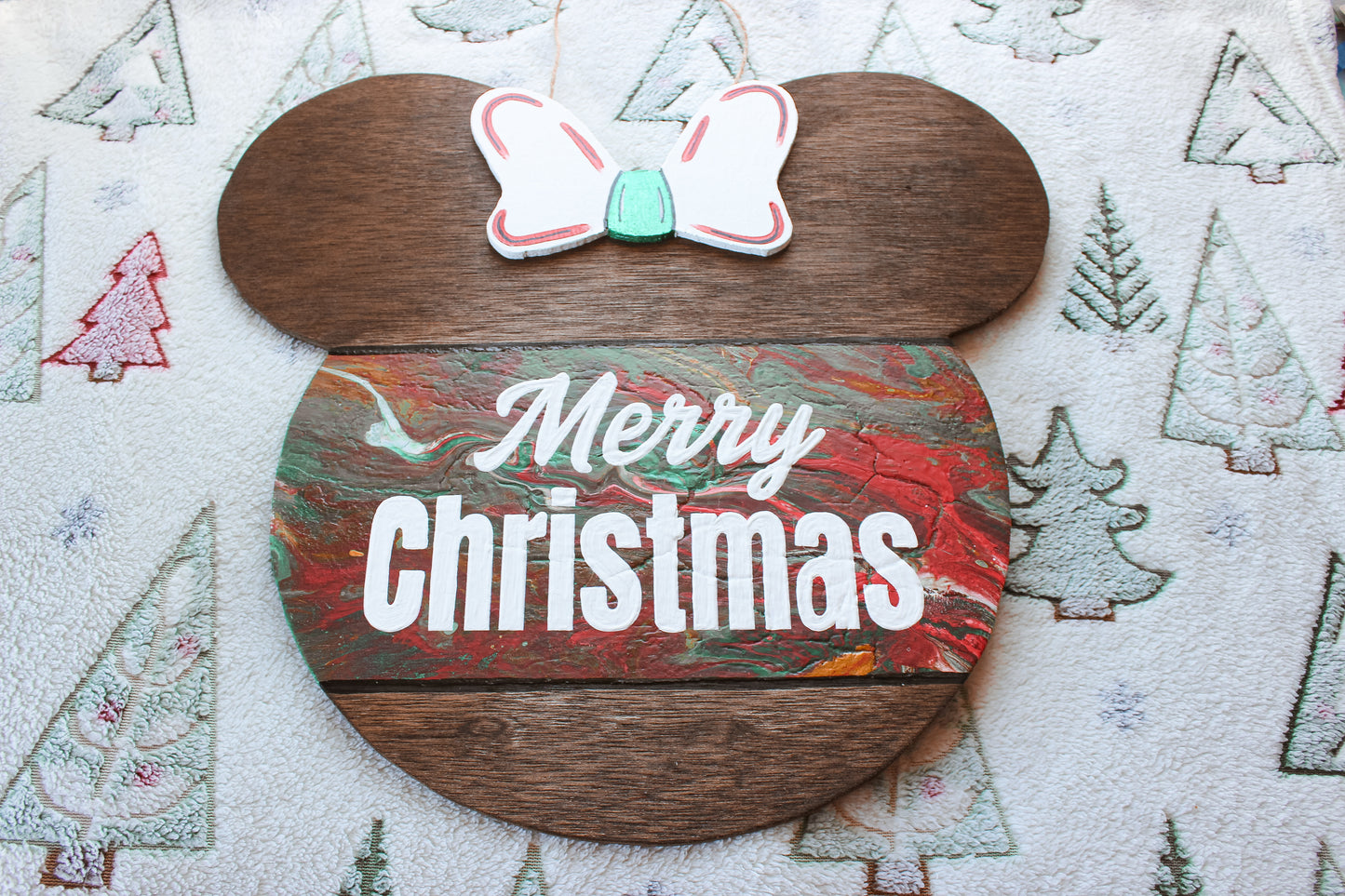 Minnie Merry Christmas Door Hanger/Yard Stake