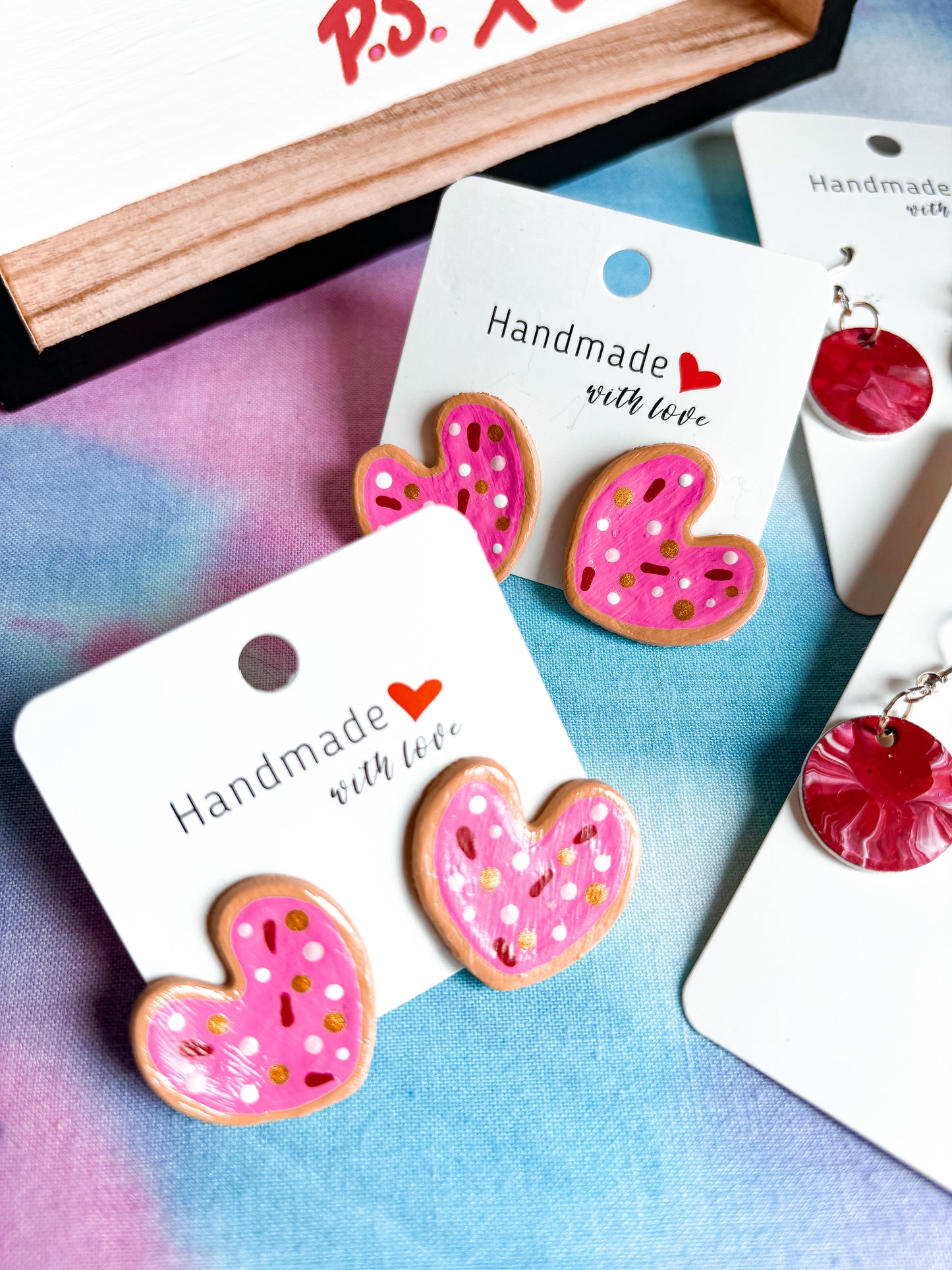 Valentines Cookie Studs