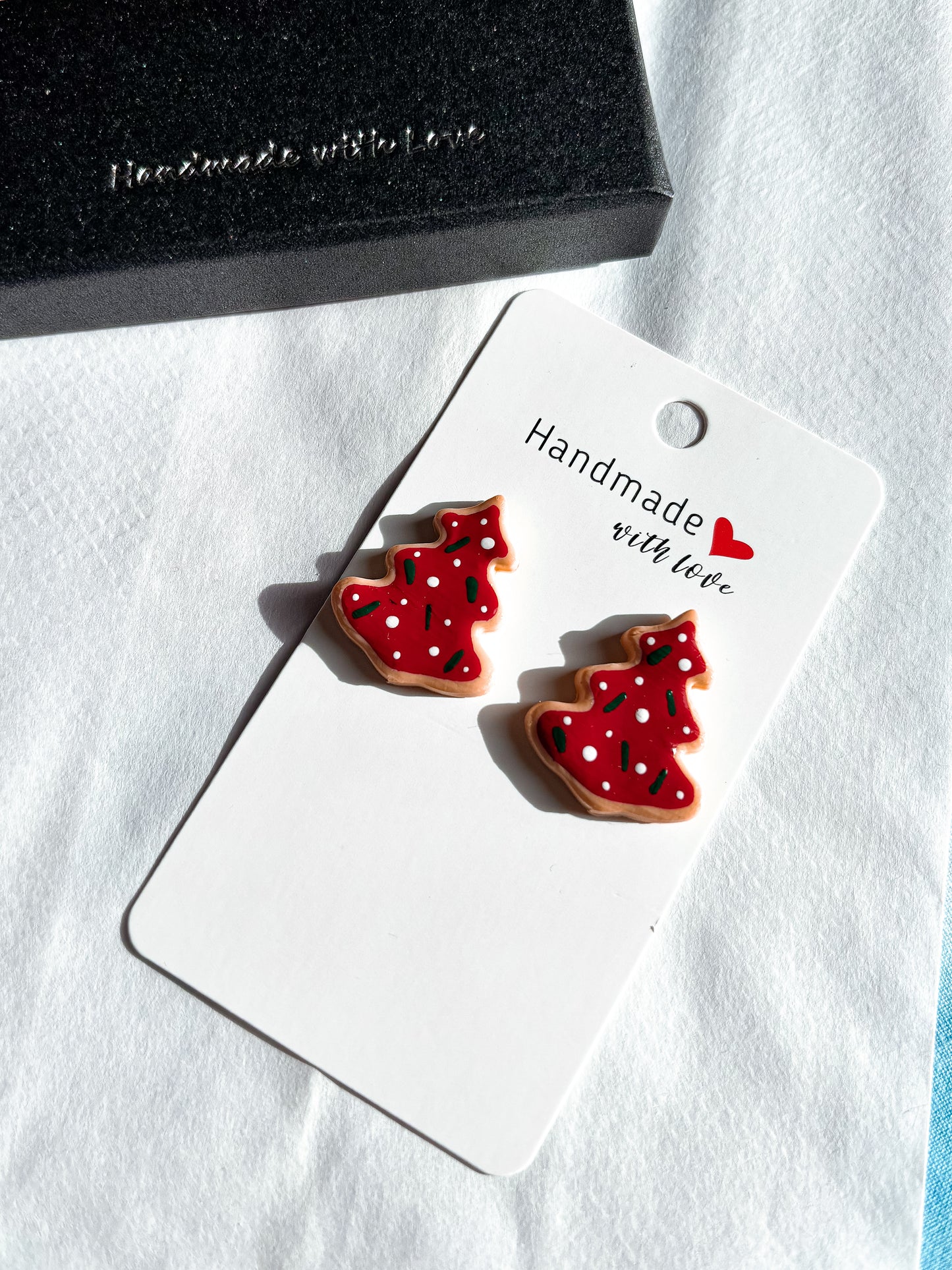 Red Christmas Cookie Studs