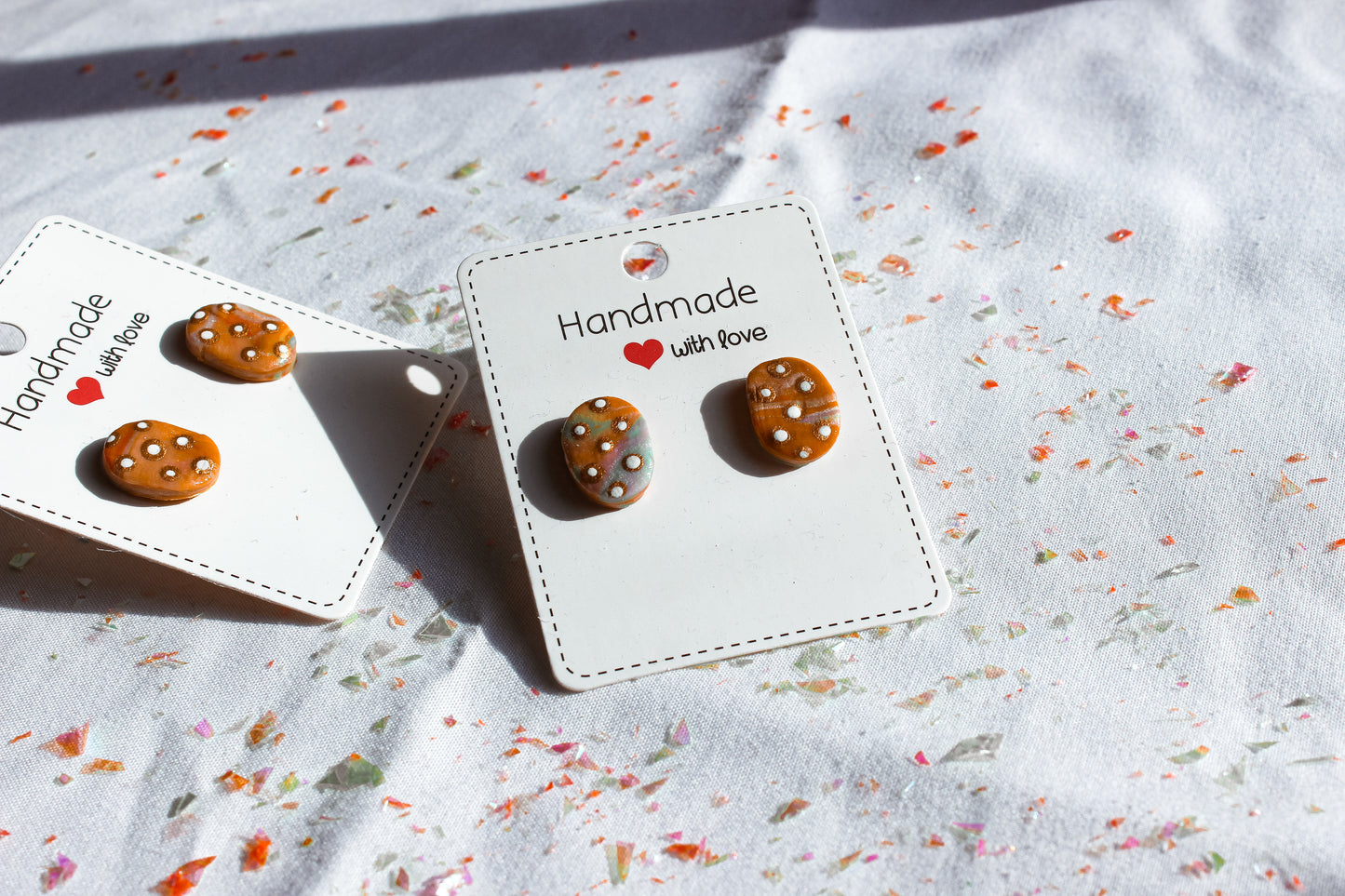 Polka Dotted Marble Studs