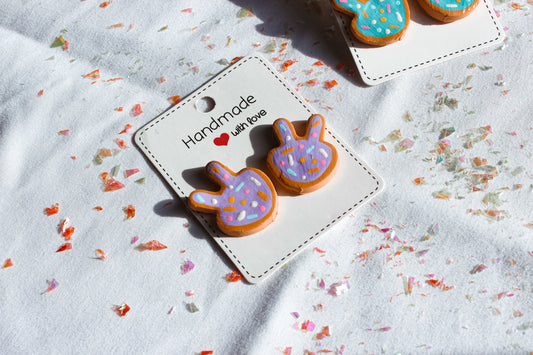 Purple Easter Cookie Studs