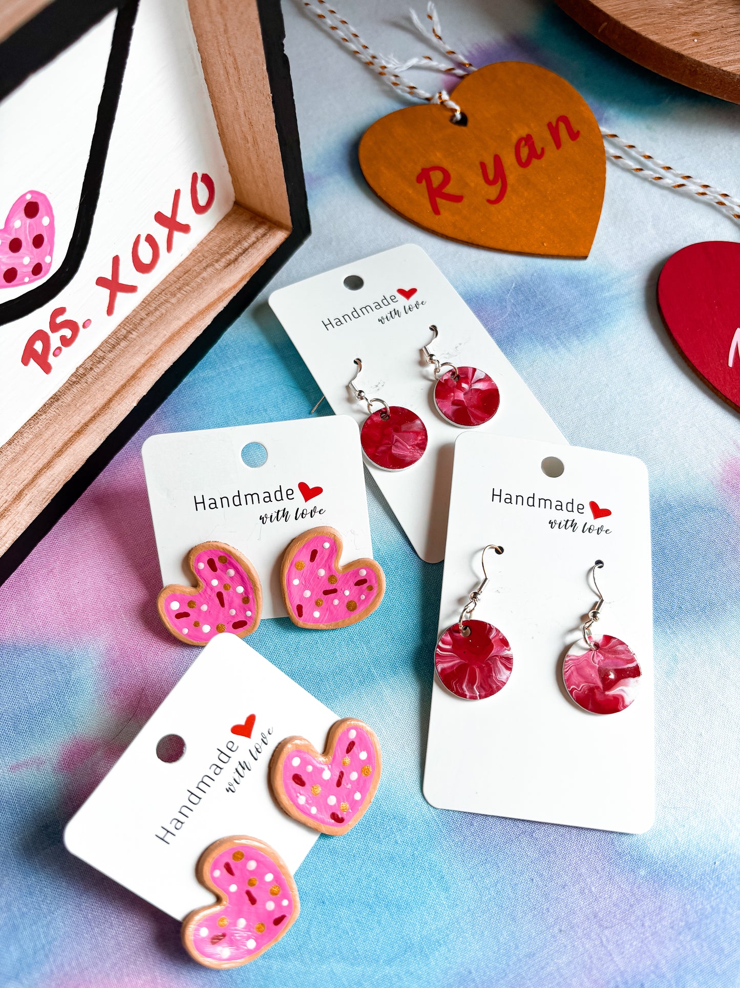 Valentines Cookie Studs