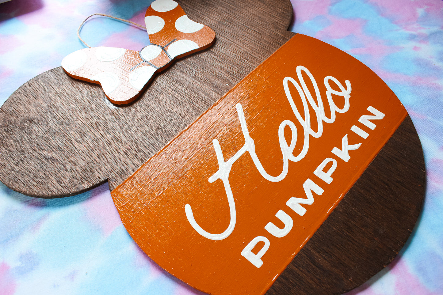 Hello Pumpkin Minnie Mouse Door Hanger/Yard Stake