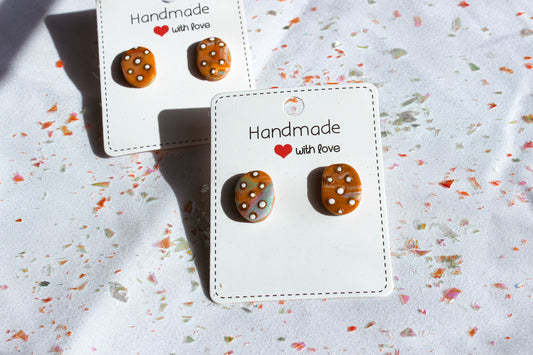 Polka Dotted Marble Studs