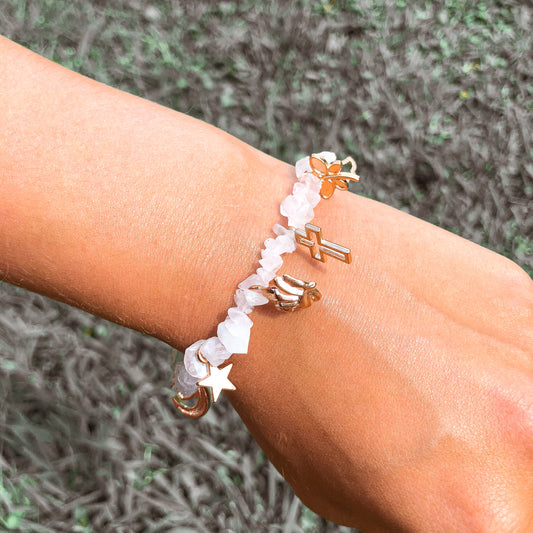 Rose Quartz Charm Bracelet