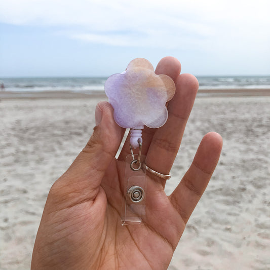 Floral Purple Golden Badge Reel