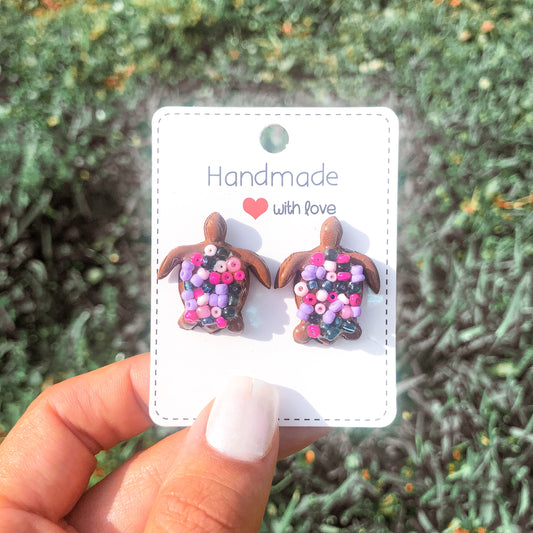 Turtle Beaded Studs