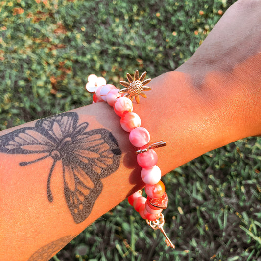 Orange Tie Dye Charm Bracelet