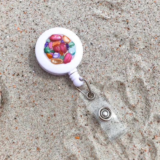 Sea Glass Badge Reel