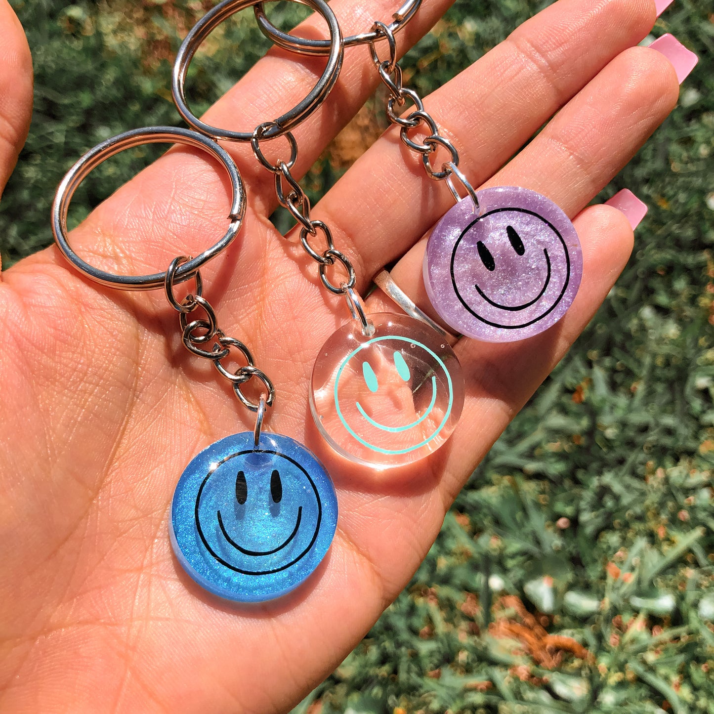 Smiley Circle Keychain