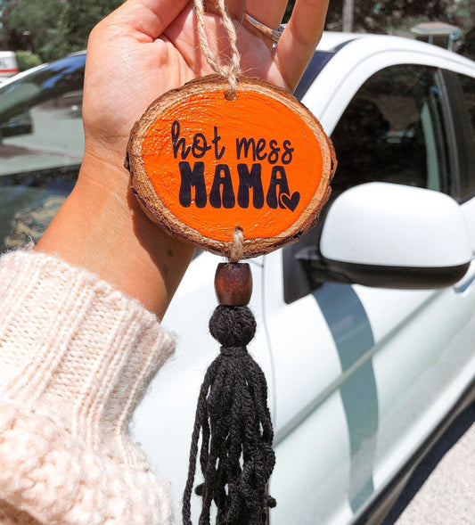 Hot Mess Mama Car Charm | Rear View Mirror Car Charm