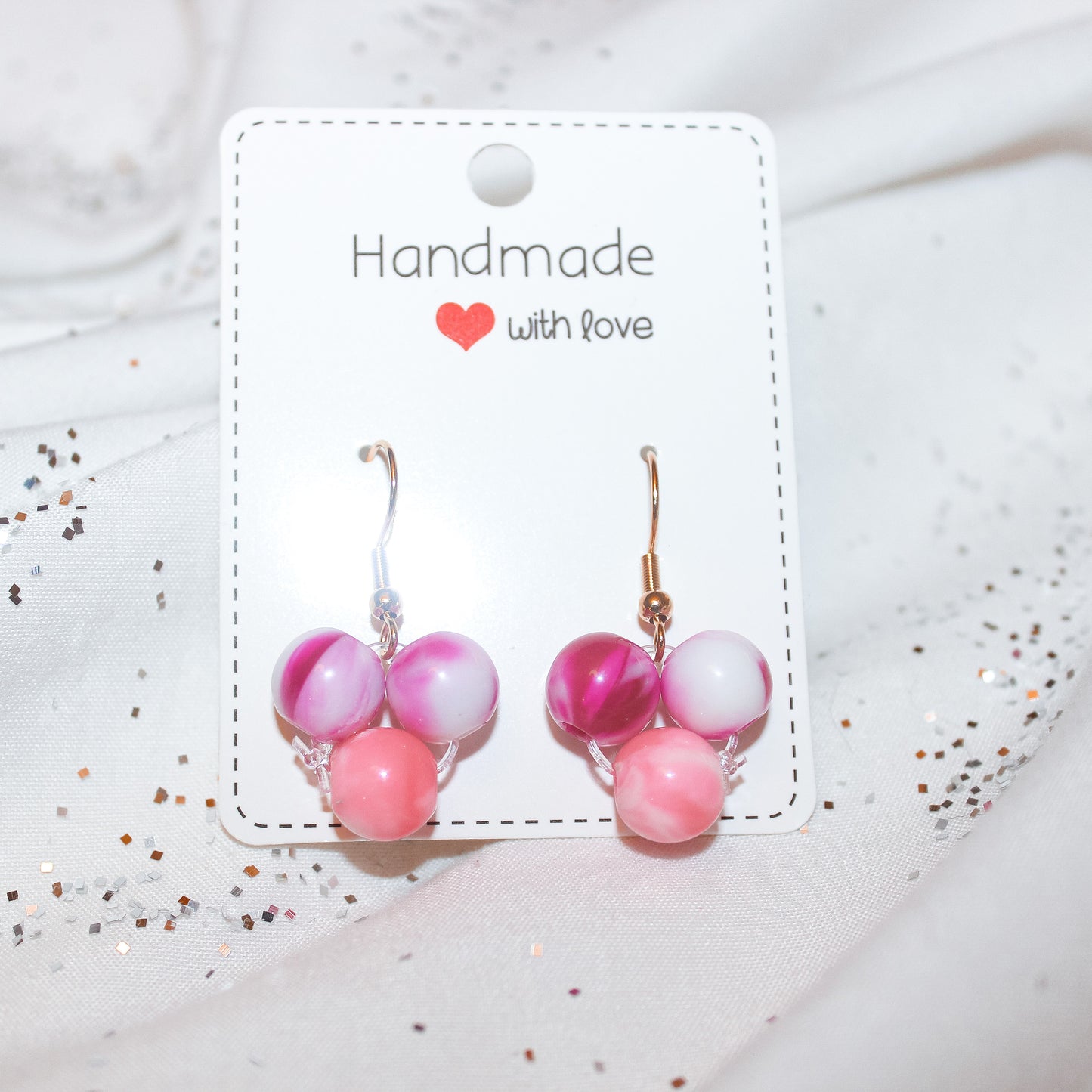 Pink Marbled Dangles