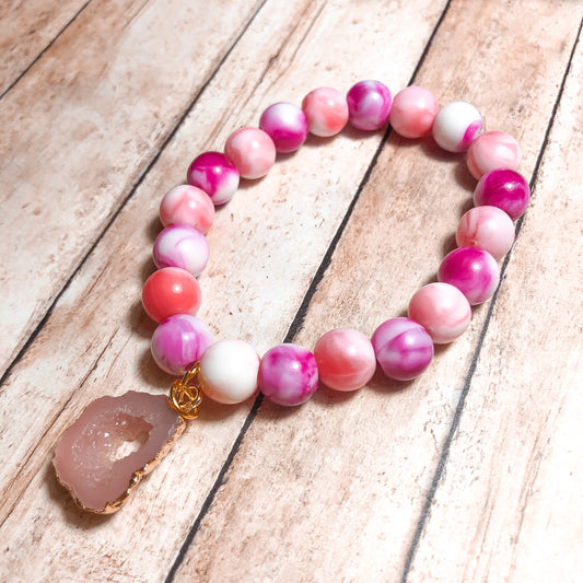 Pink Marbled Bracelet