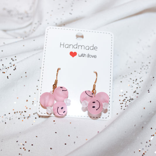 Pink Smiley Dangles