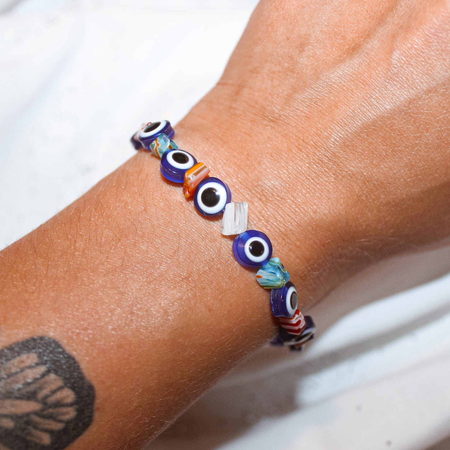 Floral Evil Eye Bracelet