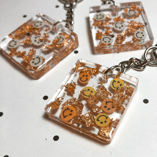 Orange/White Keychain