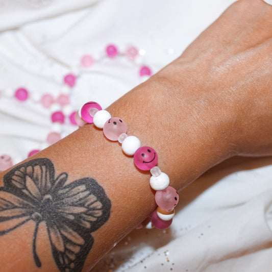 Pink Smiley Bracelet