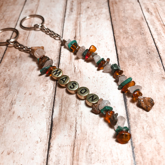 Mixed Stone Keychain