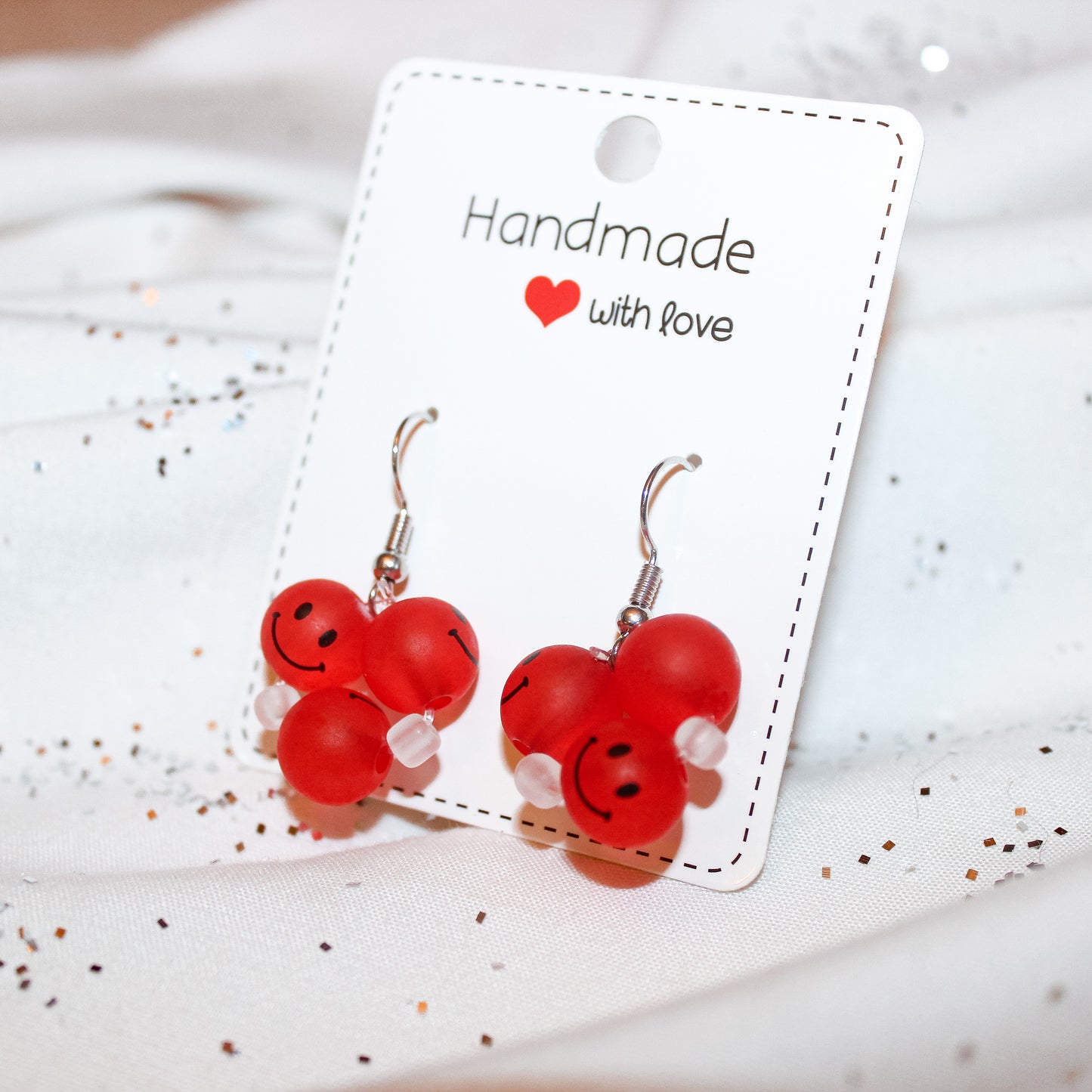 Red Smiley Dangles