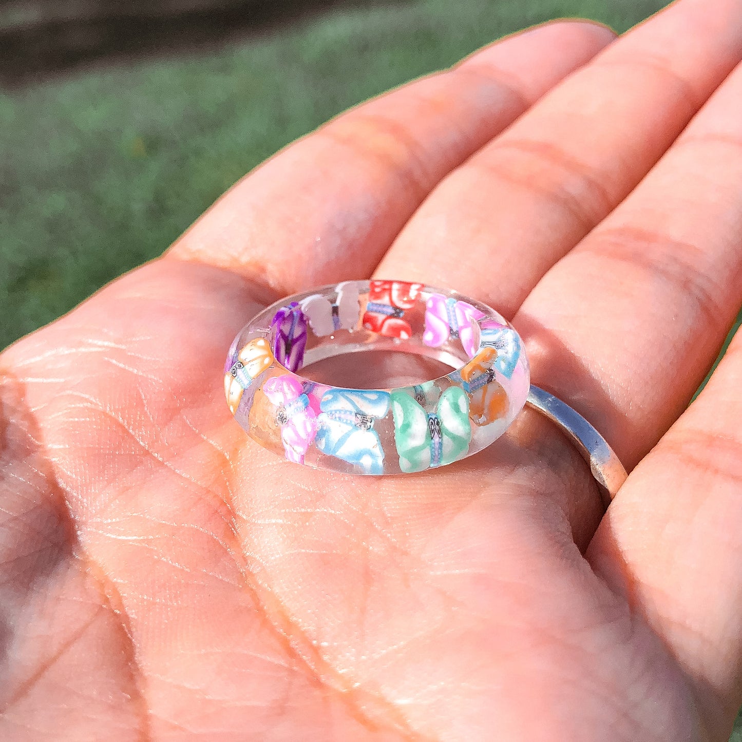 Rainbow Butterfly Ring