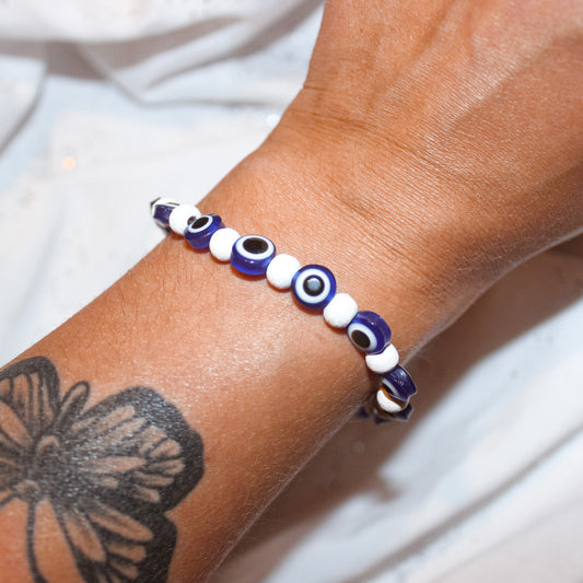 White Evil Eye Bracelet