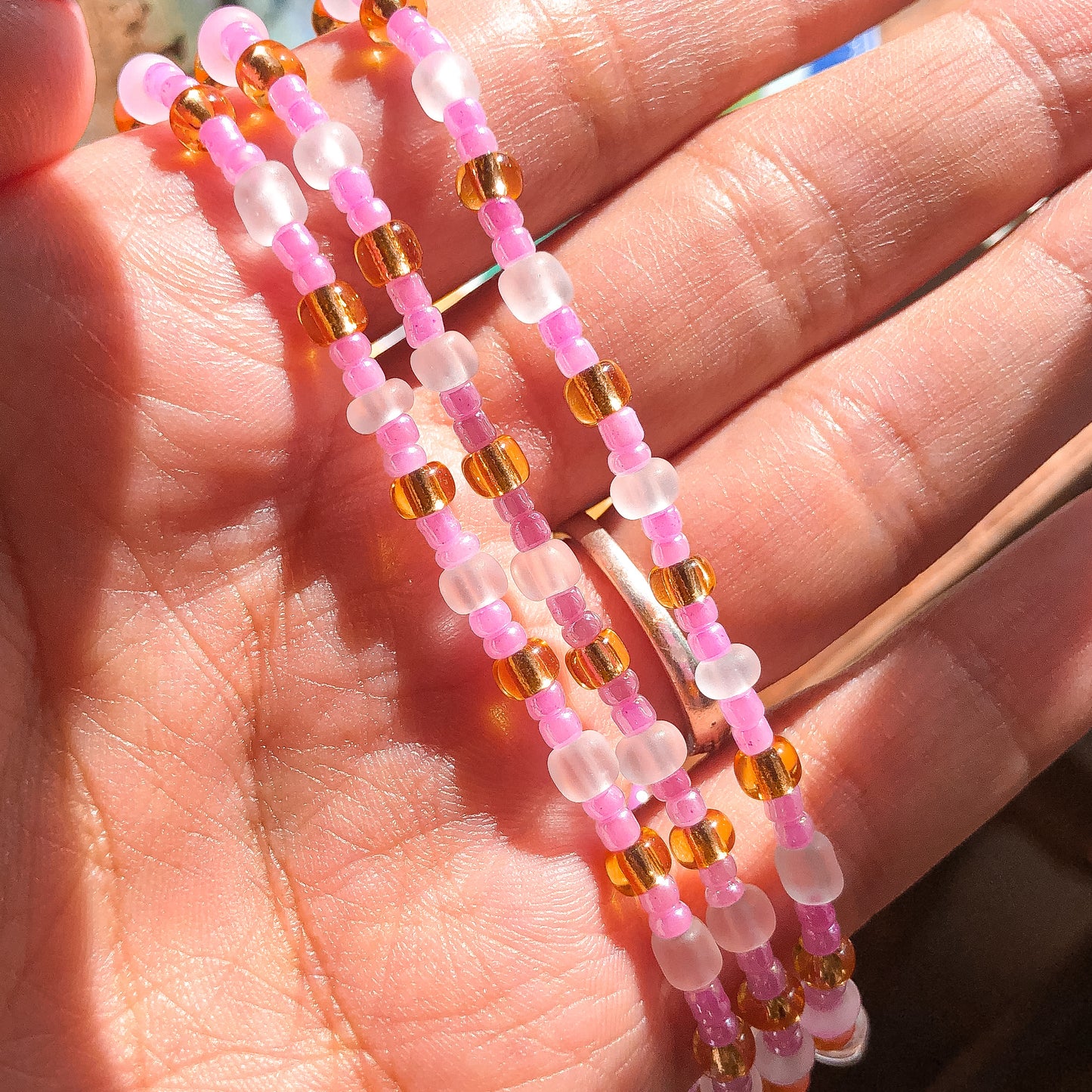 Pink & Gold Anklet