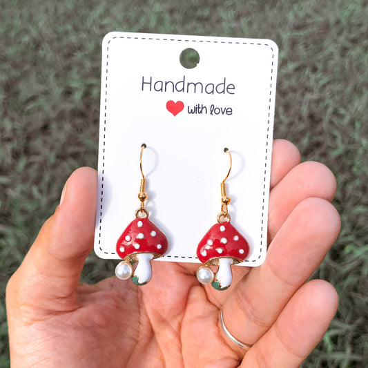 Pearl Mushroom Dangles