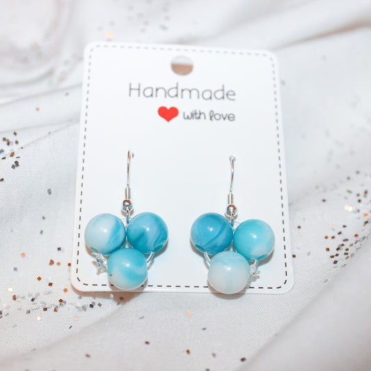 Sky Blue Marble Dangles