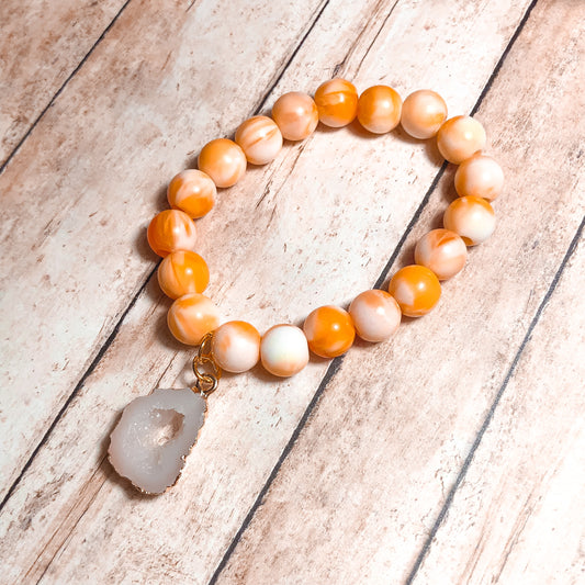 Orange Marbled Bracelet