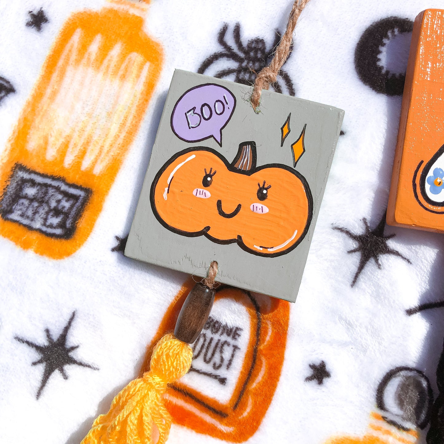 Pumpkin Car Charm | Rear View Mirror Hanging