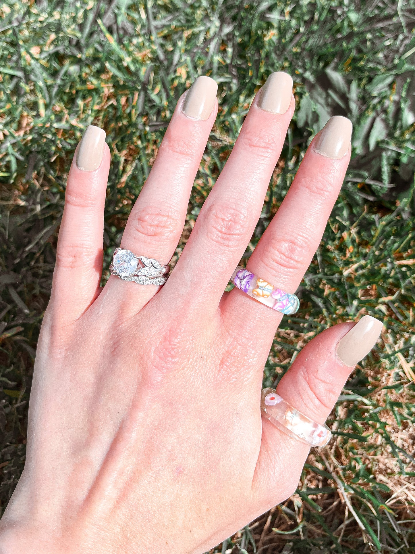 Rainbow Butterfly Ring